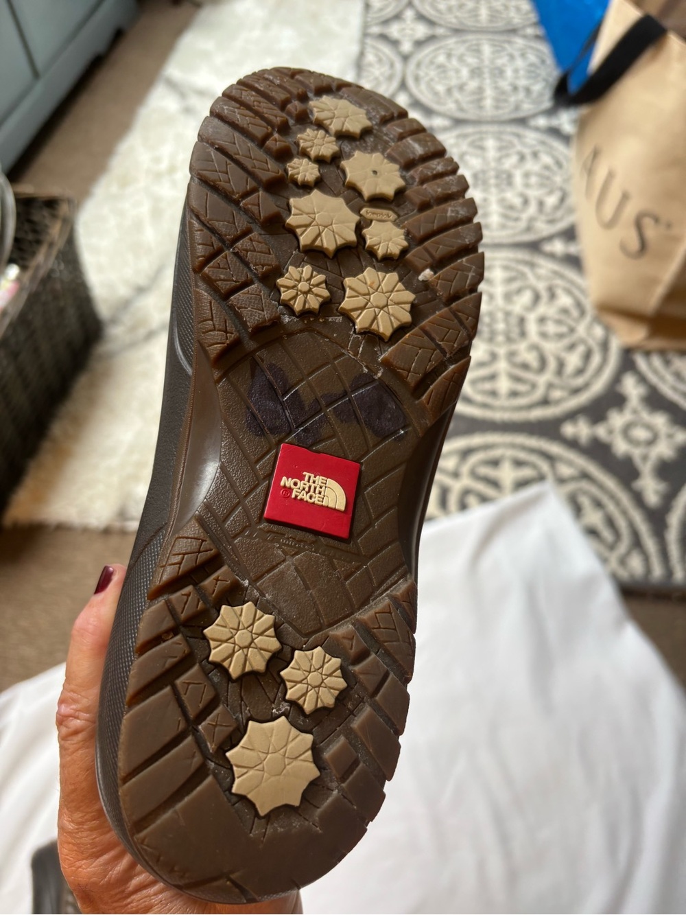 The North Face Women's Tan and Dark Brown Insulated Lace-Up Winter Boots - Picture 7 of 7